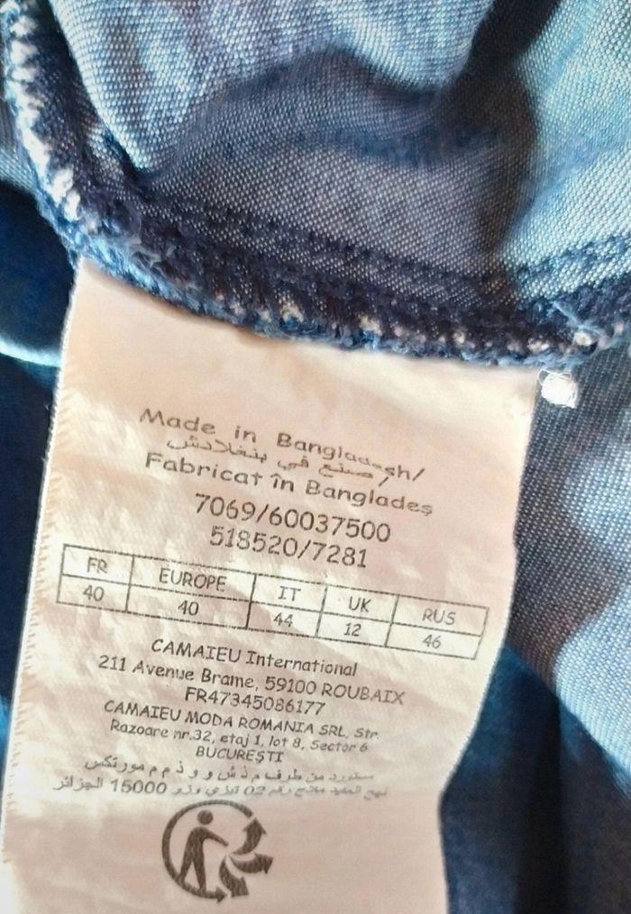 Chemise Camaïeu, bleu jean denim  t.40 - photo numéro 5