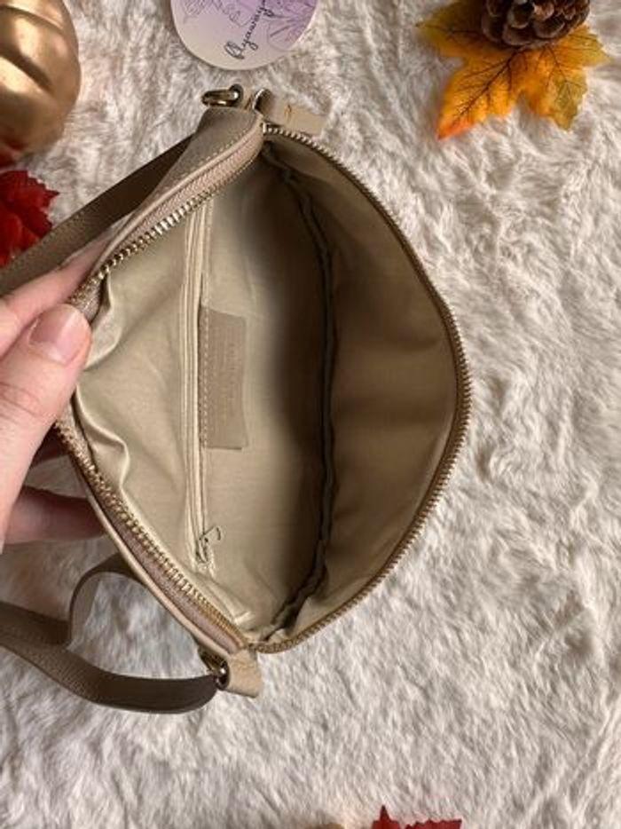 Sac banane en bandoulière cuir grainé beige 26*15 cm - photo numéro 5