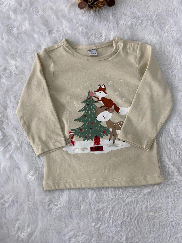 Pull de Noel beige Dopodopo 68 cm 4-6 mois neuf - photo numéro 3