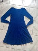 Robe manches longues bleu taille 32