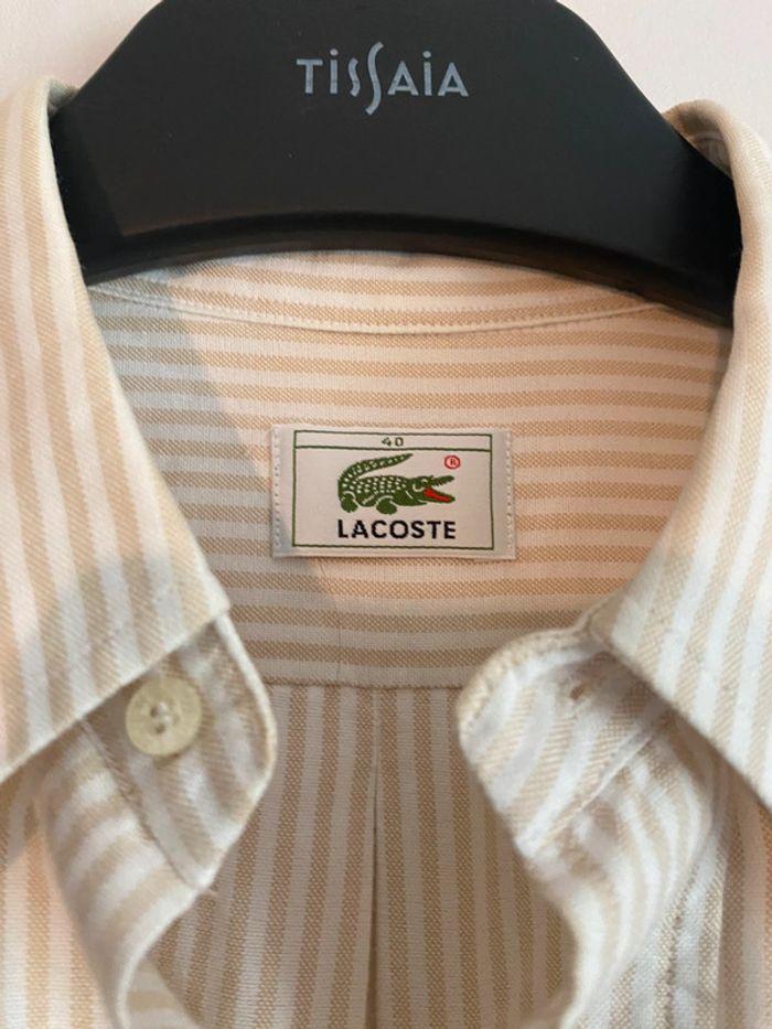 Chemise manche courte Lacoste rayé taille 40 - photo numéro 3