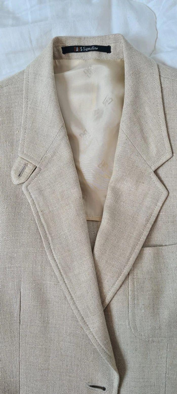 Veste blazer en lin beige Daks - photo numéro 3