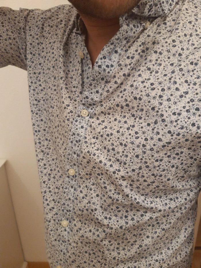 Chemise manche courte imprimée fleurs bleu homme Jack&Jones taille M 38 - photo numéro 14