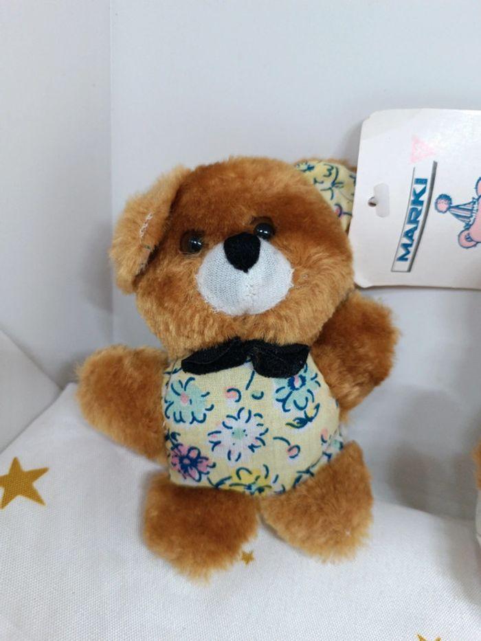 Petit mini small little brun marron Brown Ours peluche Teddy Bear tissu Marki Valmont mf 70 80 - photo numéro 2