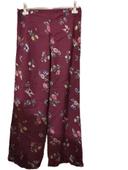 Pantalon bas large. Fleurie violet imprimé. Viscose