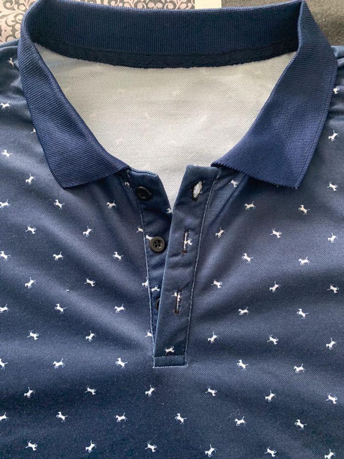 Polo homme imprimé bleu marine neuf taille xxl - photo numéro 2