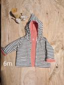 Gilet rayé à capuche Petit Bateau 6 mois