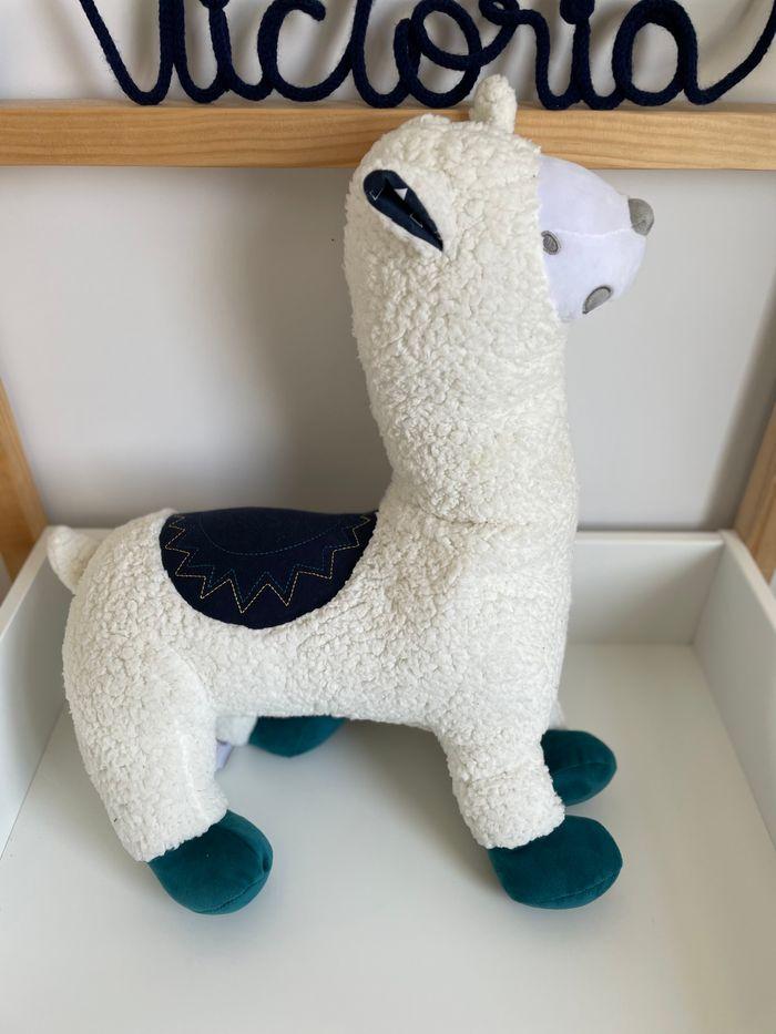 Peluche grand lama blanc bleu 🦙 - photo numéro 4