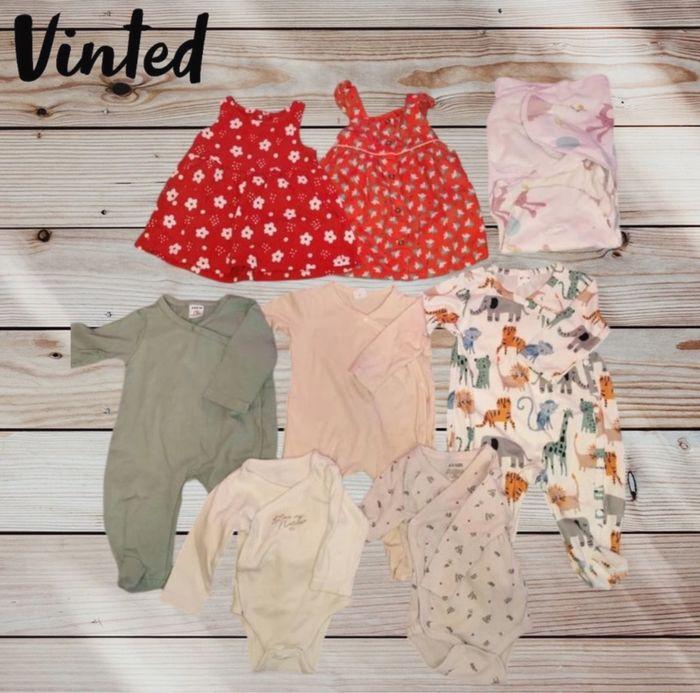 Lots de Vêtements bébé pour filles de 1 à 3 mois+un cadeaux - photo numéro 2