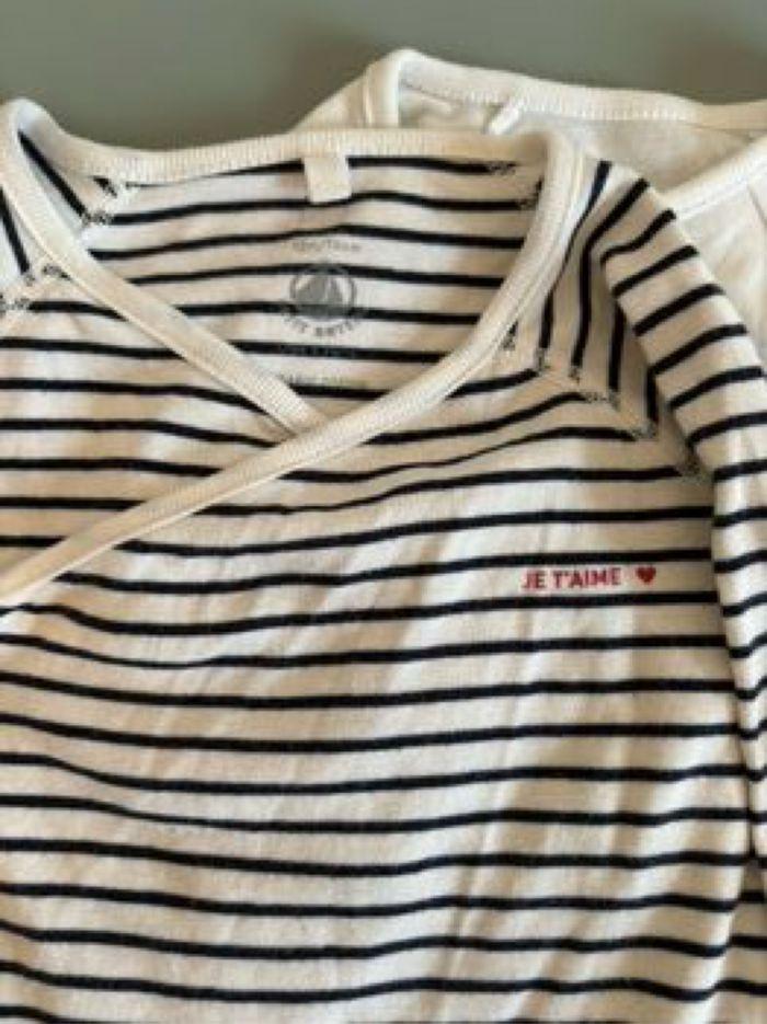 Ensemble 3 pièces Petit Bateau Je t’aime 12 mois - photo numéro 3