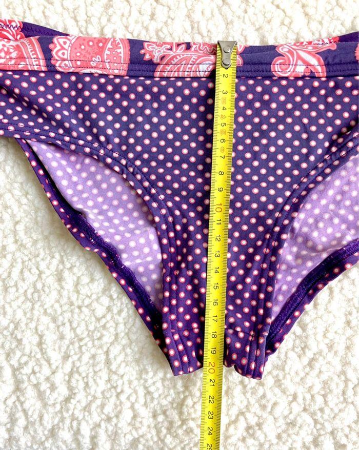 Maillot de bain deux pièces violet et rose - déco bandanas - photo numéro 12