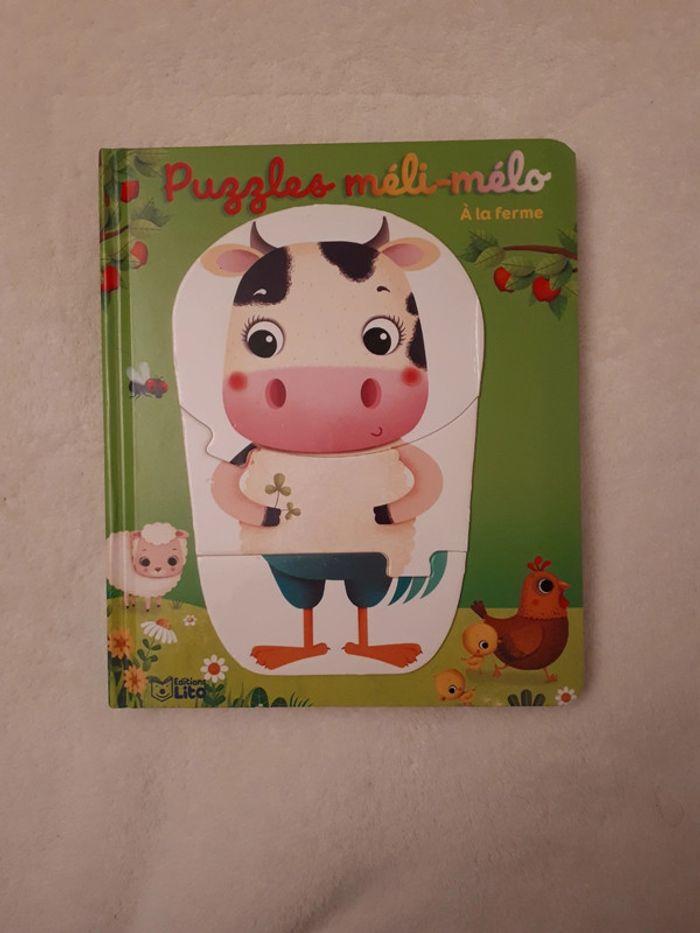 Magnifique livre puzzles meli-melo à la ferme comme neuf - photo numéro 2