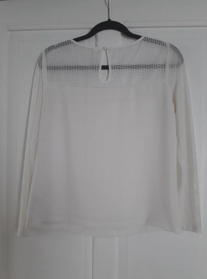 tee-shirt /blouse manches longues blanc M I Code - photo numéro 6