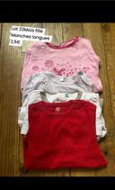 Lot t-shirt ML fille 23Mois