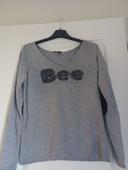 Pull col v femme