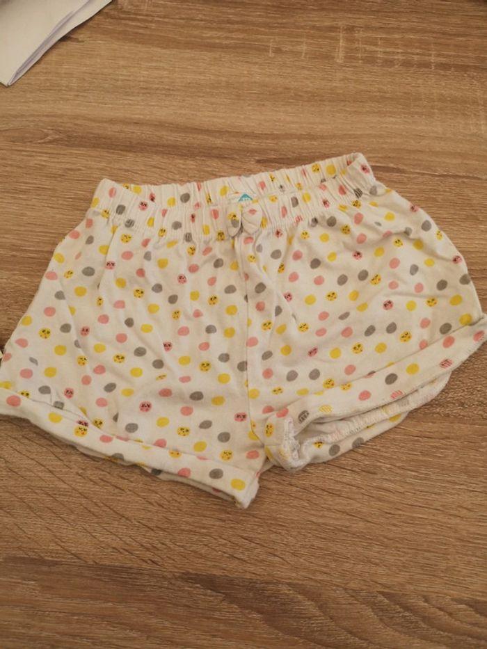 Short blanc à pois bébé 12 mois - photo numéro 2