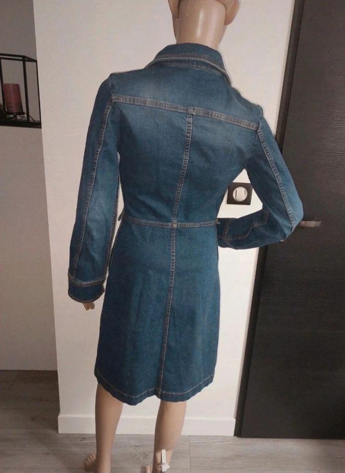 Longue veste en jean taille 36 peu portée - photo numéro 3