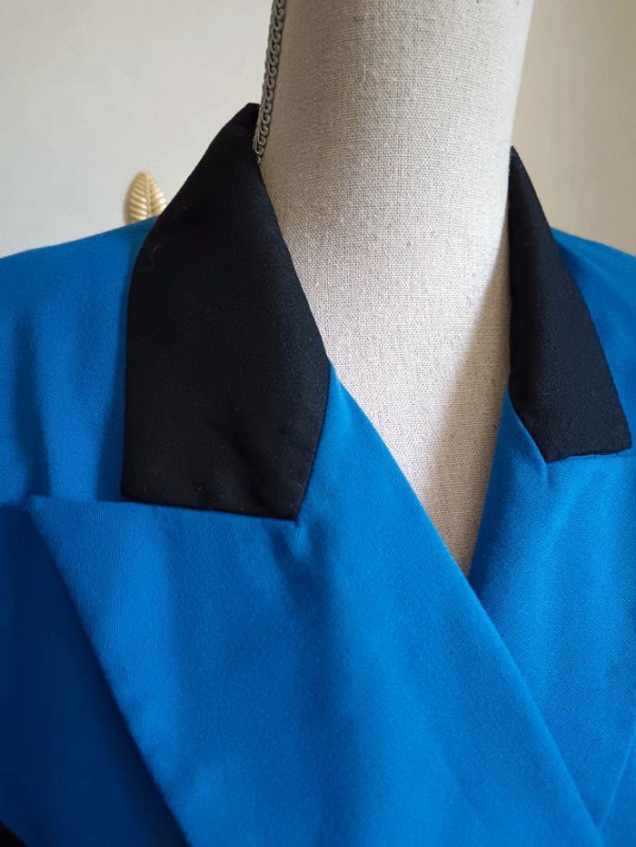 Blazer vintage taille 40 bleu et noir - photo numéro 2