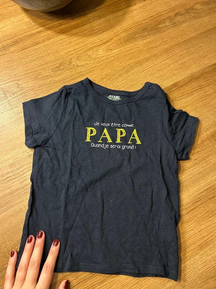 T shirt je veux être comme papa 36 mois Kiabi - photo numéro 1