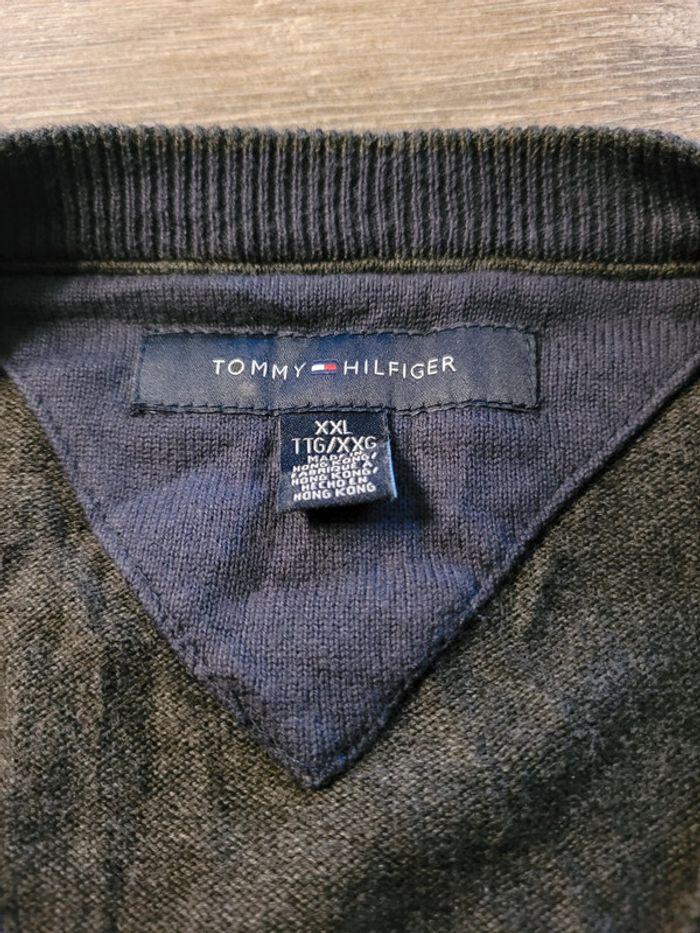 Pull Tommy Hilfiger Taille XXL Logo Brodé Gris - photo numéro 7