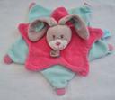 Doudou plat etoile rose et bleu - Lapin Stella- Baby Nat