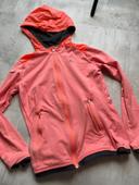 Veste Domyos corail à capuche