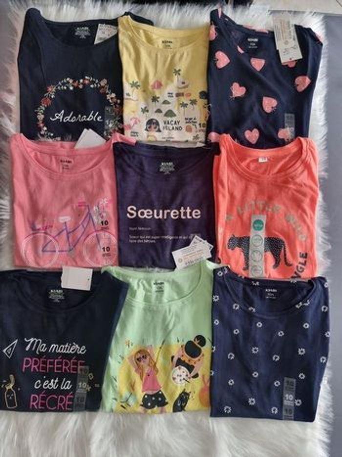 NEUFS (non portés) 🤩🤩🩷🩷superbe lot Tee-shirts MC 10 ans fille💜💜🤩😍 - photo numéro 1