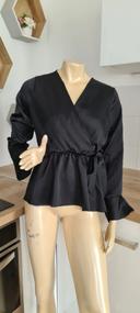 superbe haut tunique noir tres chic leger et fluide passion taille 38 1