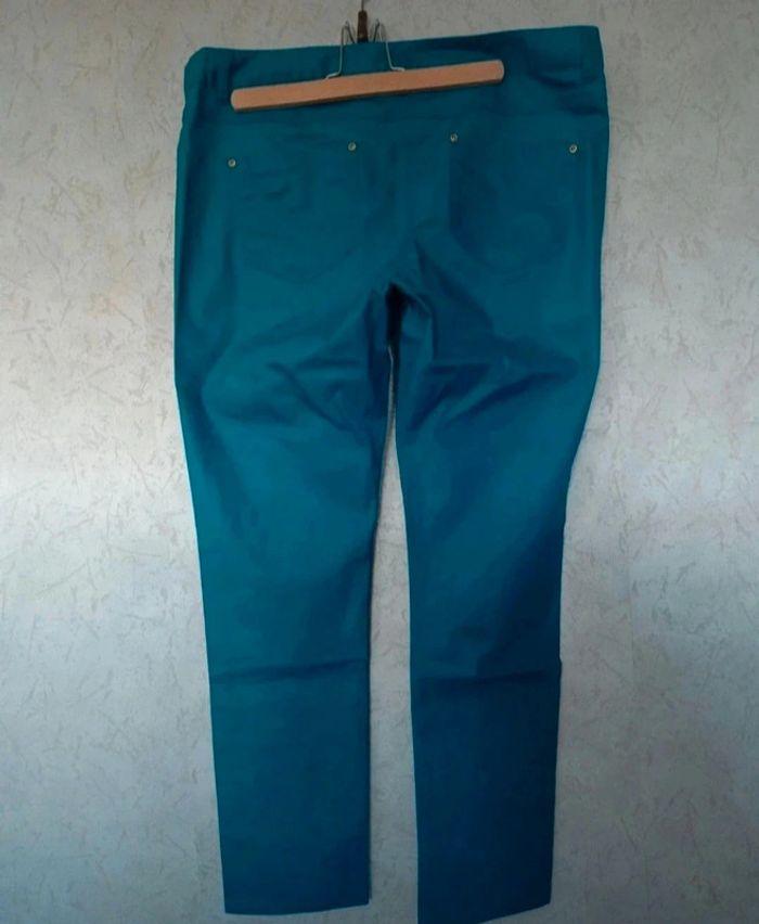 Pantalon enduit bleu canard - photo numéro 3