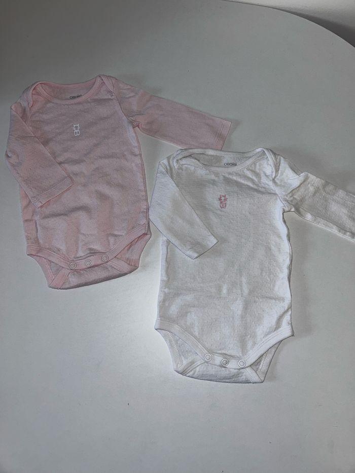 Lot de 2 bodies bébé fille 100% coton - photo numéro 2