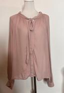 Blouse fluide Mango bois de rose col lavallière taille S