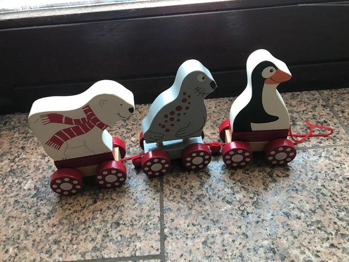 Petit train à tirer animaux bébé - photo numéro 2