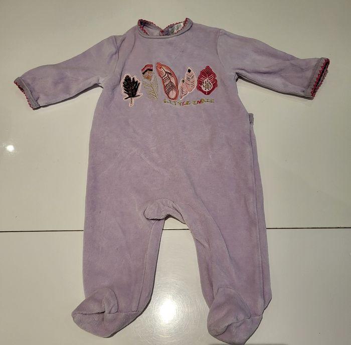 Lot de 2 pyjamas velours bébé fille 3 mois - photo numéro 2