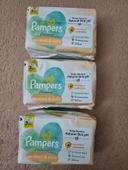 3 paquets de lingettes pampers