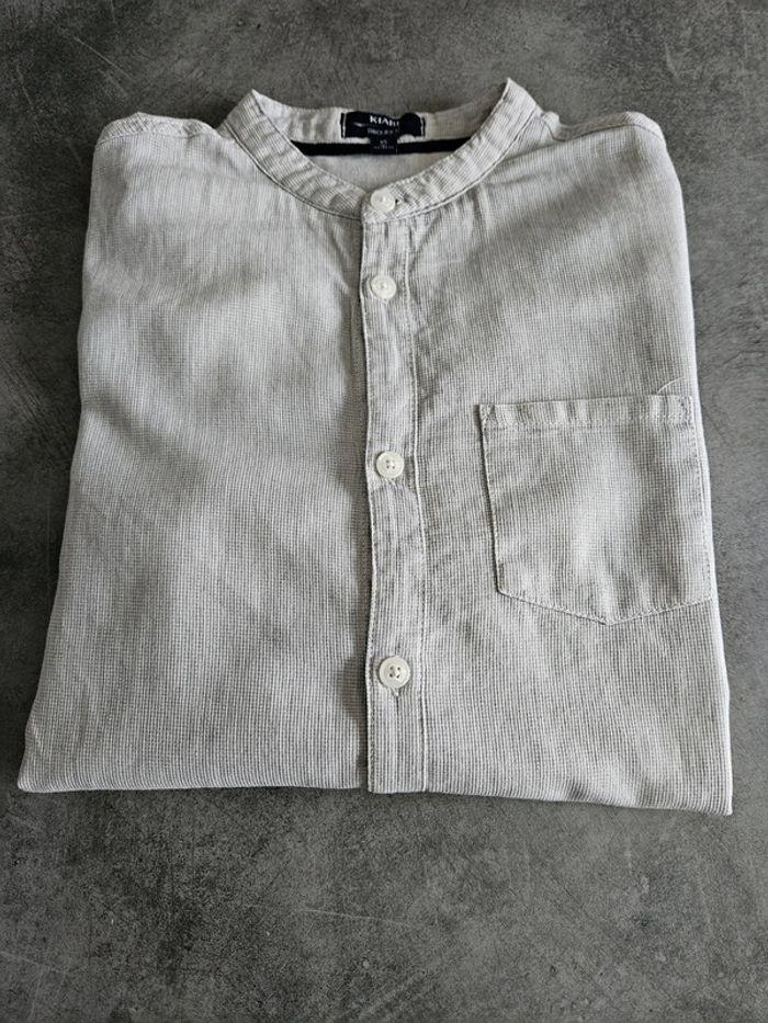 Chemise tissée à col mao garçon - coupe régular fit - gris - 14 ans - Kiabi - photo numéro 6