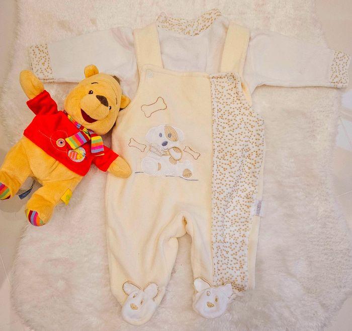 Pyjamas en velours grenouillère, lot de vêtements, blanc et jaune/Bébé Querido-2mois - photo numéro 2