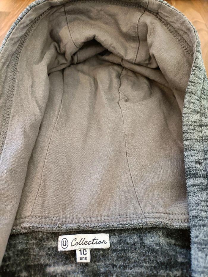 Gilet zippé gris chiné 10 ans - photo numéro 3