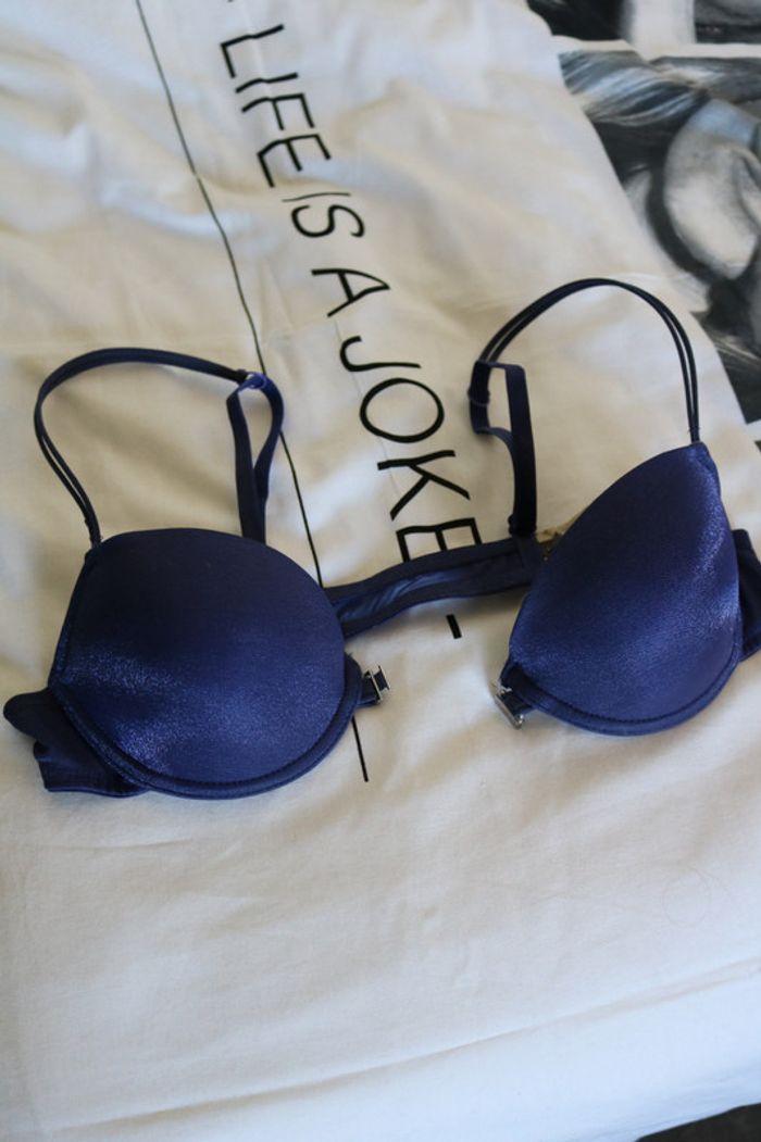 Soutien gorge bleu à légères paillettes - photo numéro 2