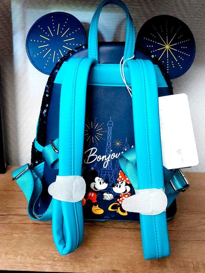 Loungefly disneyparks sequins bleu Mickey et minnie disneyland paris neuf - photo numéro 7