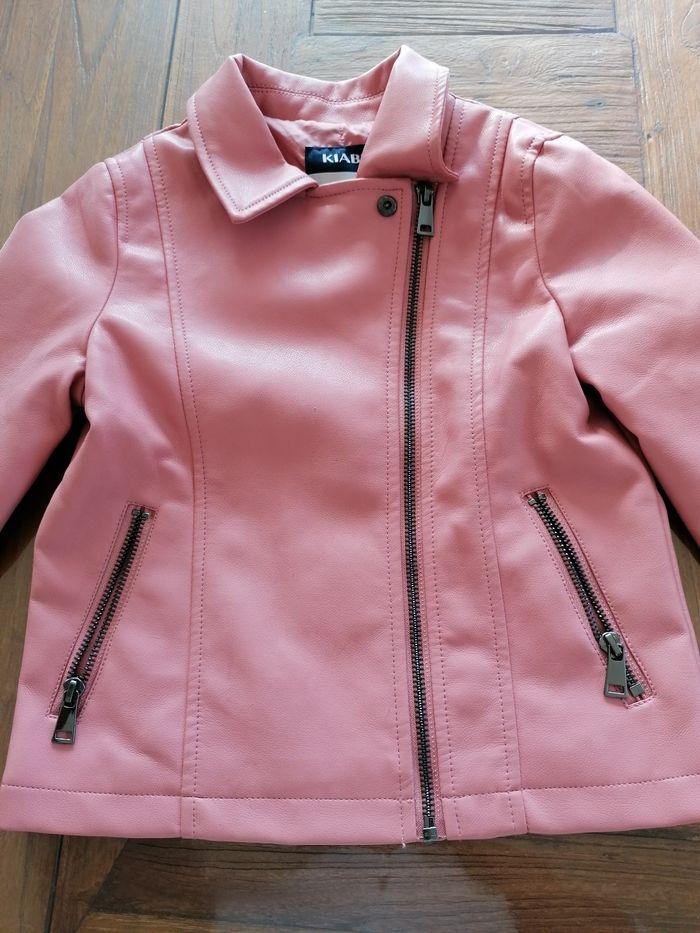 Veste simili cuir rose