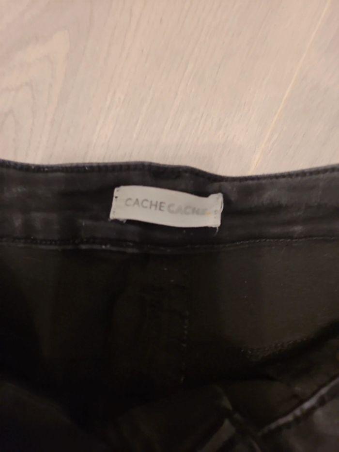 Pantalon jean slim noir 3% élasthanne taille 40 TBE cache cache - photo numéro 3