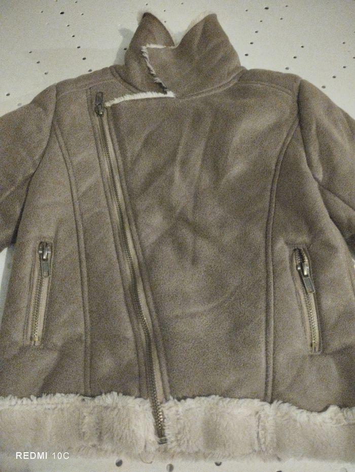 Blouson aviateur marron a fourrure - photo numéro 4