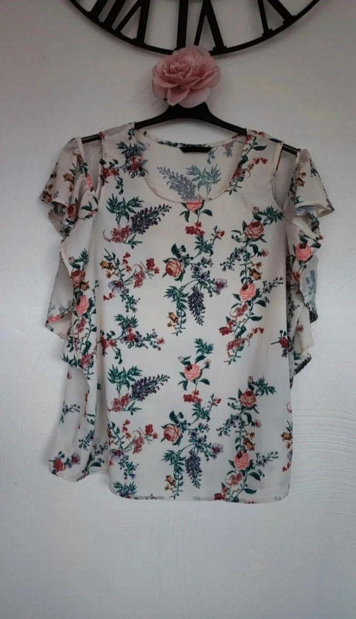 Blouse transparente a fleurs taille xl - photo numéro 1