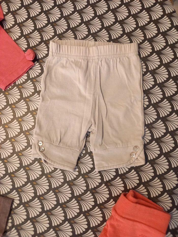 Lot de 6 leggings/short 6 mois fille été - photo numéro 3