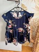 Blouse à volants et à fleurs