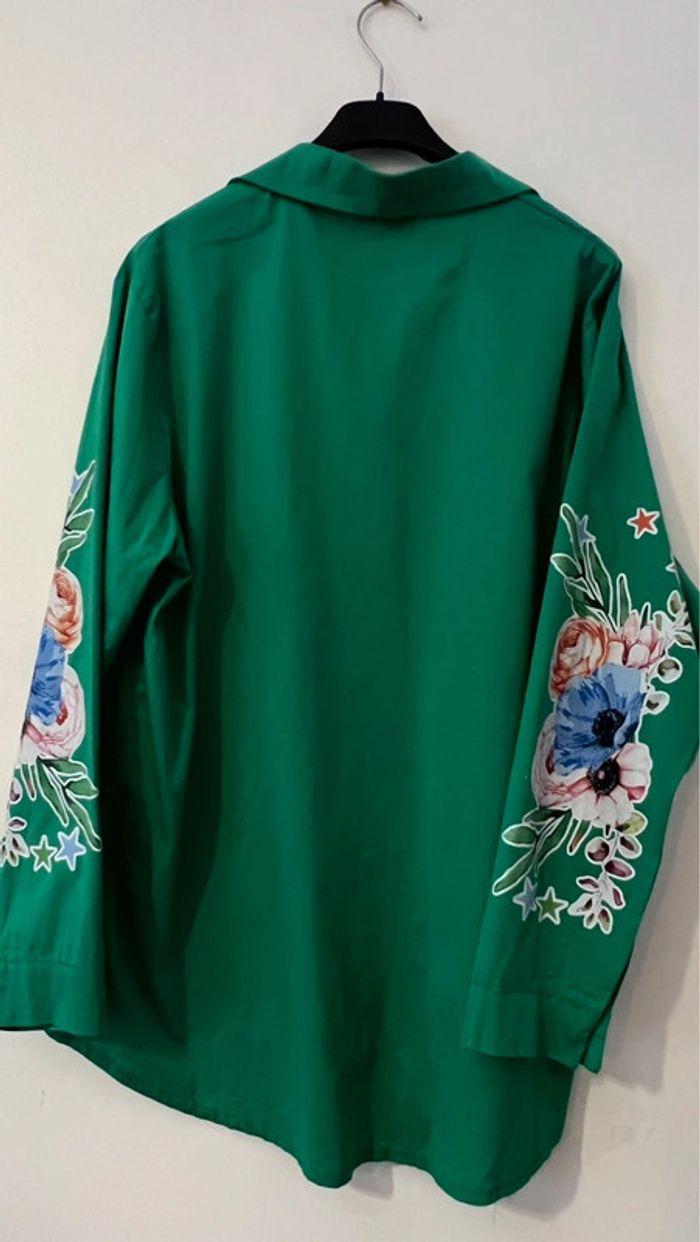 Chemise verte manches imprimées 👗 - photo numéro 5