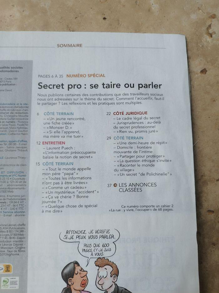 ASH actualités sociales Hebdomadaires Secret pro Se taire ou parler - secret professionnel - photo numéro 2