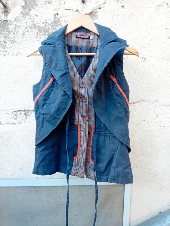 Veste sans manche effet double  veston - photo numéro 1