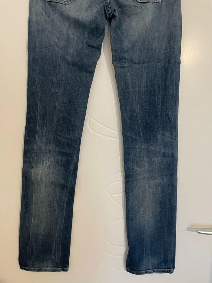 Jean bleu foncé effet délavé taille basse coupe droit G-Star taille W26 L34 soit taille 36 - photo numéro 9