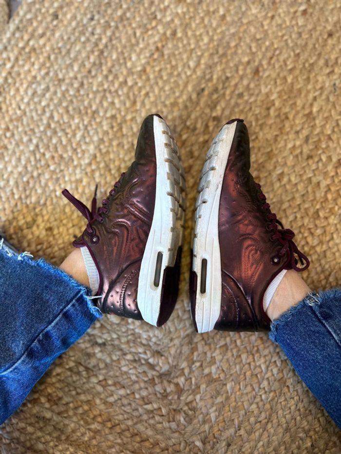 Baskets taille 37,5 femme Nike Air Max 1 Ultra Premium Metallic Bordeaux - photo numéro 5